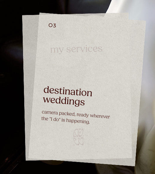 destination weddings — camera packed, ready wherever the "I do" is happening